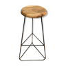 Bar stool in steel and walnut