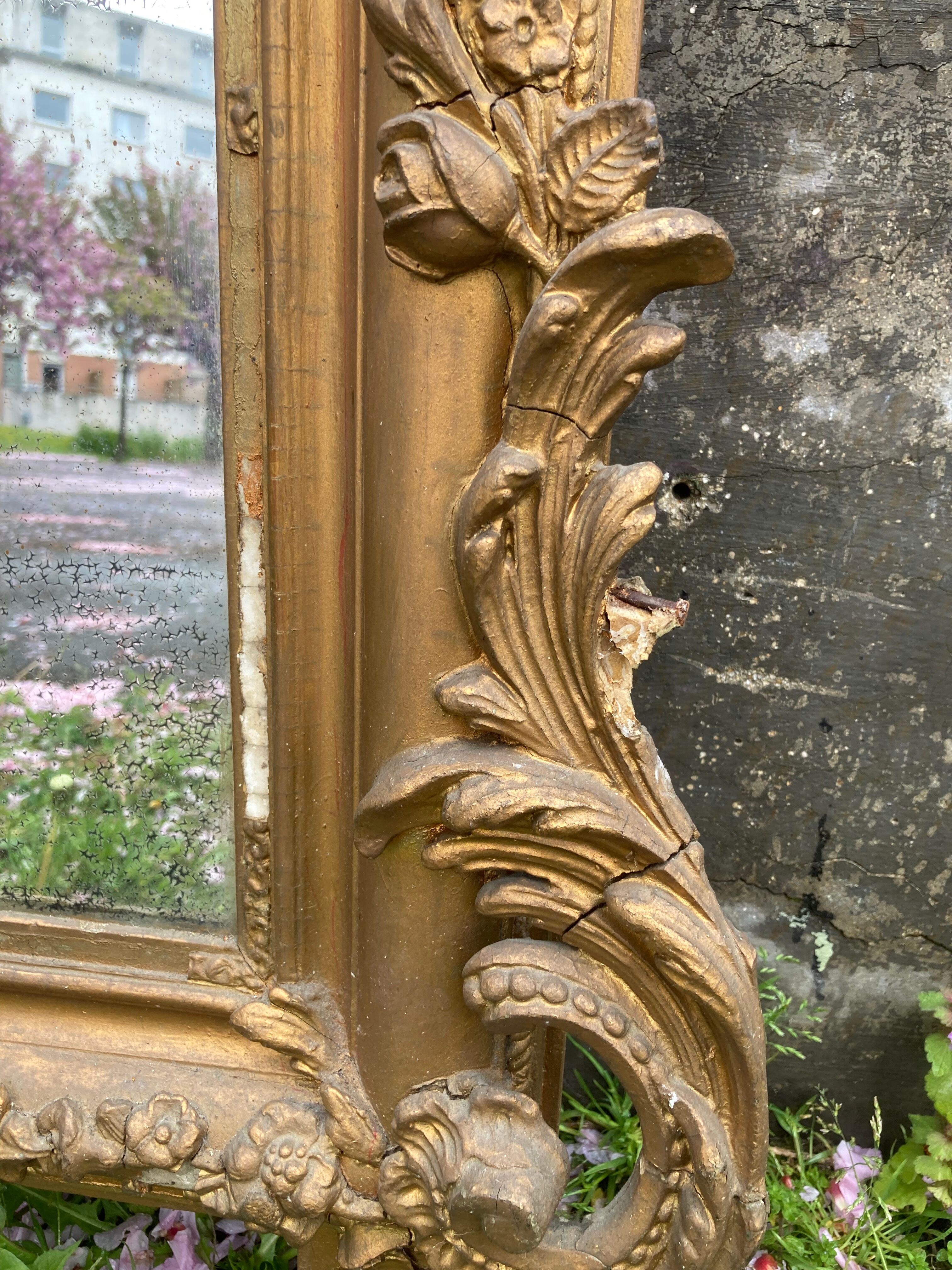 Old mirror rocaille style 178 x 96cm
