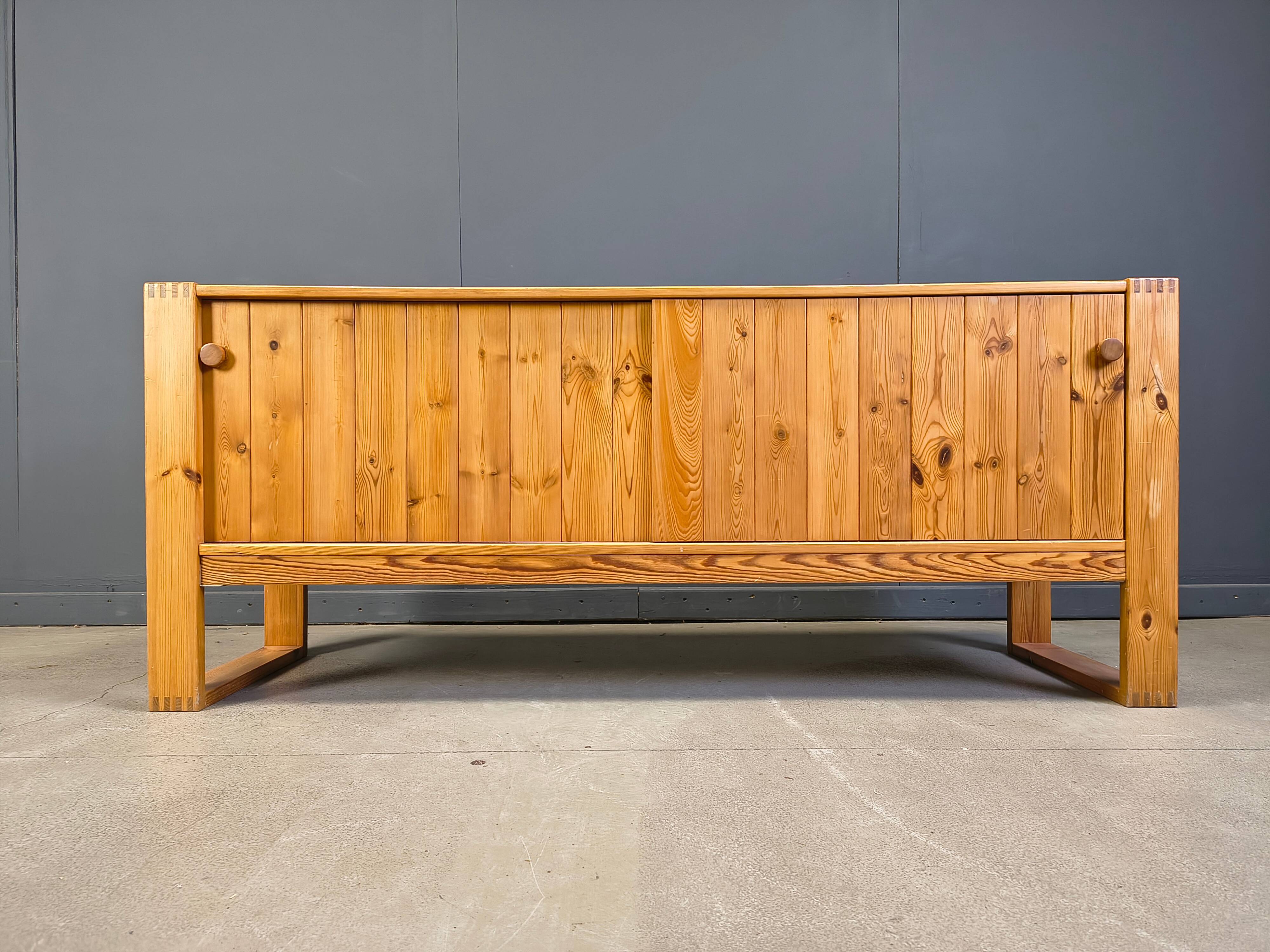 Scandinavian pine wood sideboard, 1960s