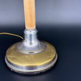 Art Deco desk lamp Pirouett chrome, brass and wood, 1930