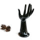 Vase ring hand black porcelain, early 1970s