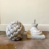 Ornamental artichoke in bleached concrete