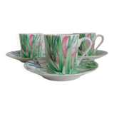 Set of 3 Limoges porcelain coffee cups Patrick Rey and Philippe Deshoulières