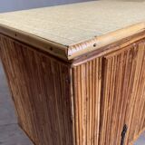 Vintage rattan bar buffet