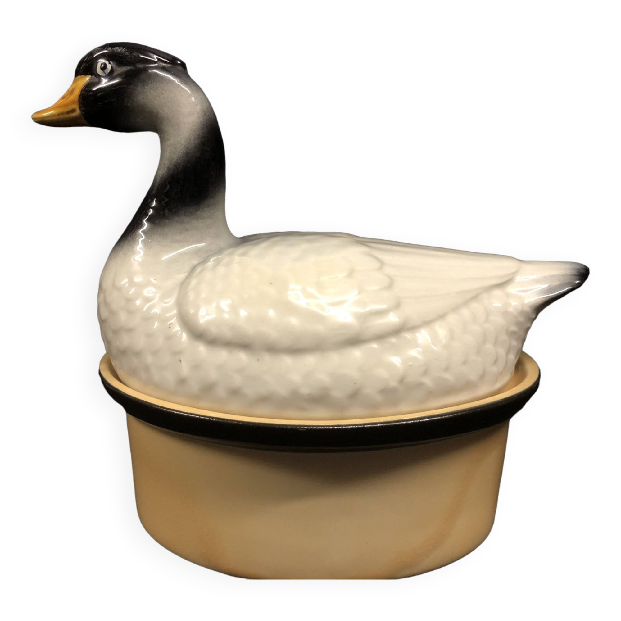 Ancienne terrine forme canard Faïence GEO Portugal.