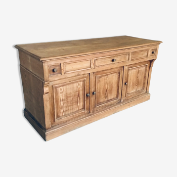 Comptoir ou buffet bas en bois massif meuble de métier