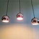 Chrome metal Eyeball suspension trio, Space Age design, 1970.