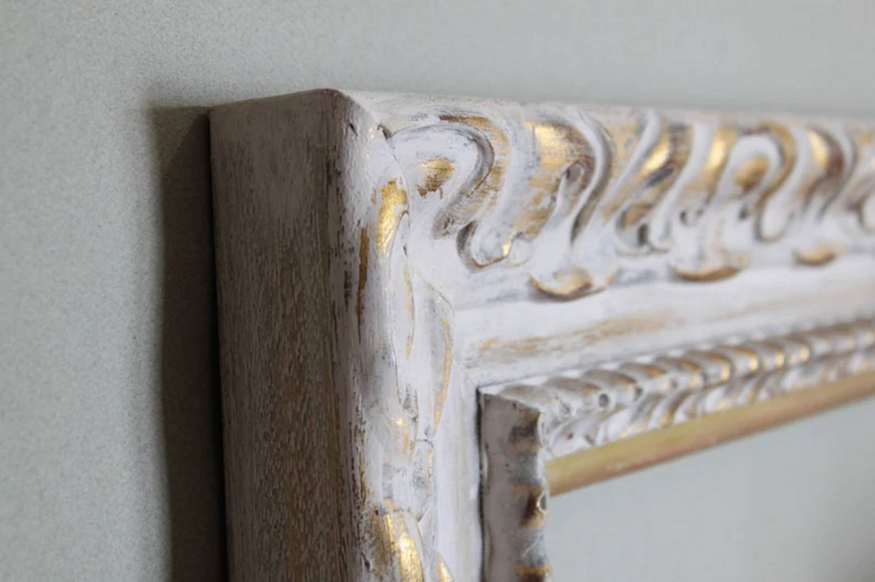 Exclusive carved wooden frame. stripped vintage frame.