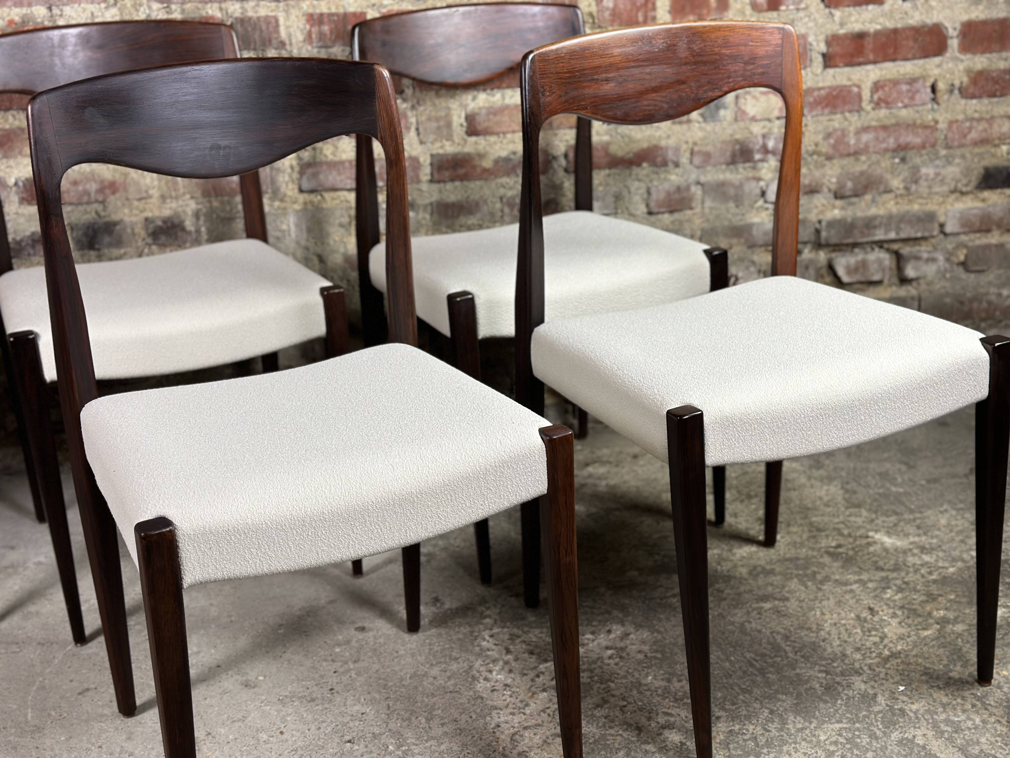 Chaises (série de 6) scandinaves en palissandre