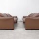Set of Cassina Maralunga 2 seaters in mocca leather
