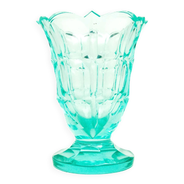 Vase Art Déco, cristal d'uranium, Moser, Tchécoslovaquie, années 1930