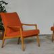 Pair of armchairs by Jiri Jiroutek for Interier Praha, orange color 1970