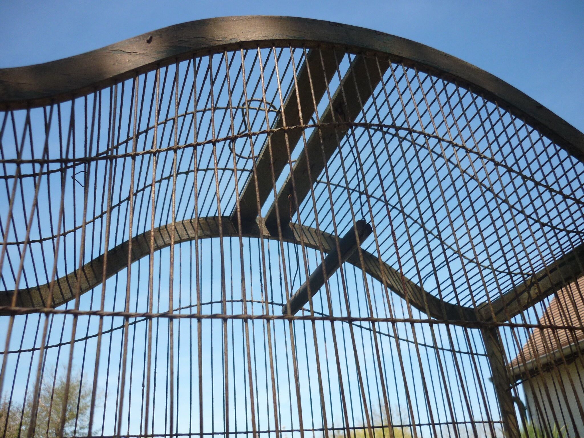 Old bird cage wooden and iron pagoda