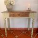 Old patinated wooden console – French country spirit, turned legs.