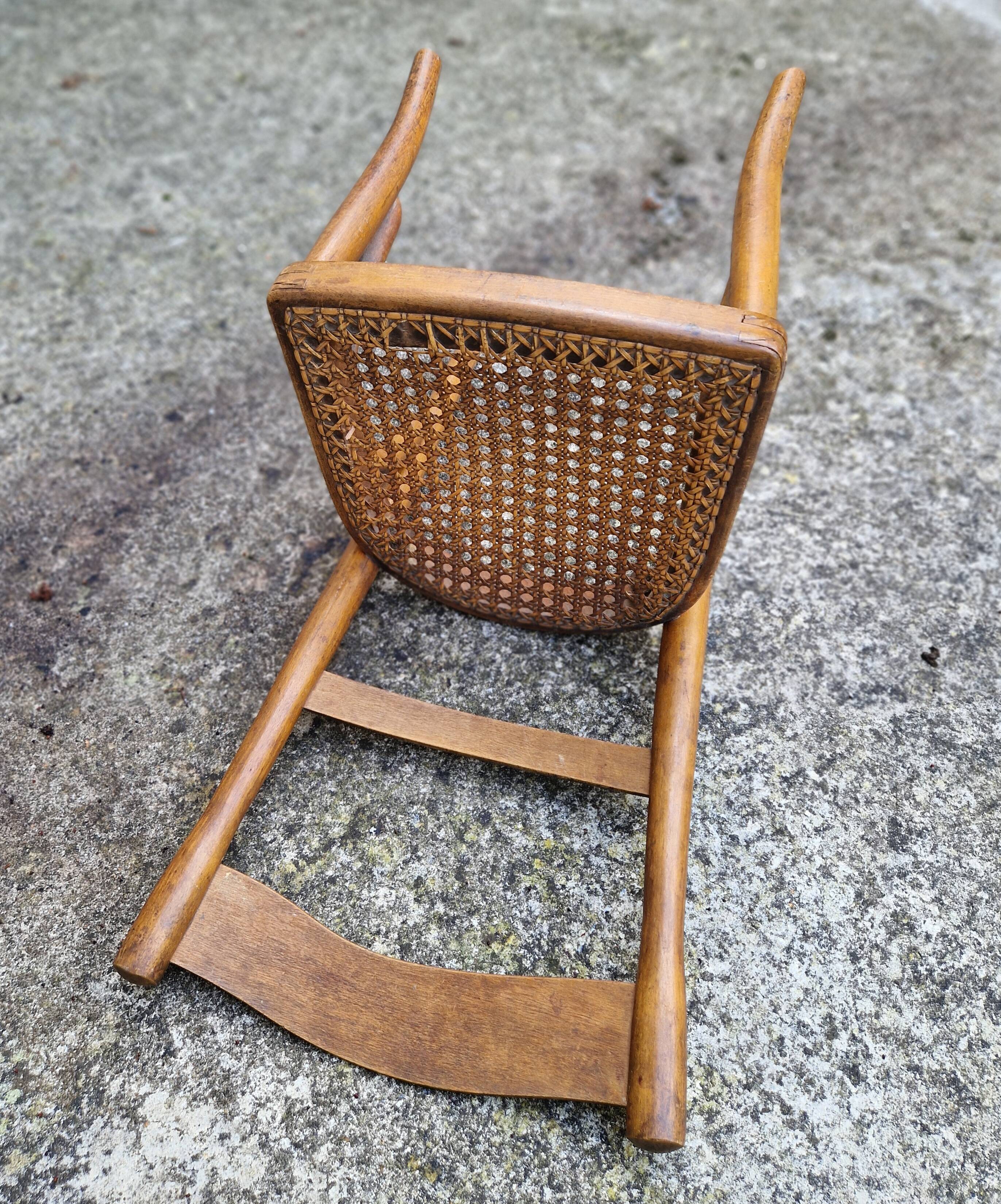 Small antique Baumann children's cane chair
