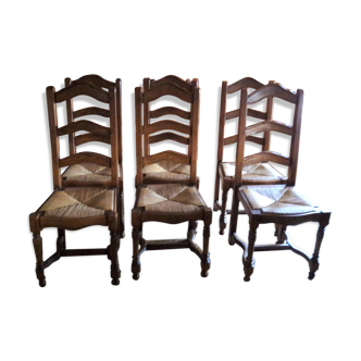 Lot de 6 chaises de salle à manger en chêne
