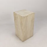Italian travertine side table or pedestal, 1980's