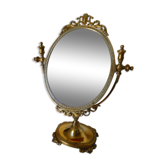 Brass table psyche mirror  17x21xcm