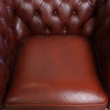 English Cowhide Leather Chesterfield Armchair