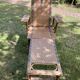 Antique wicker and hazel chaise longue
