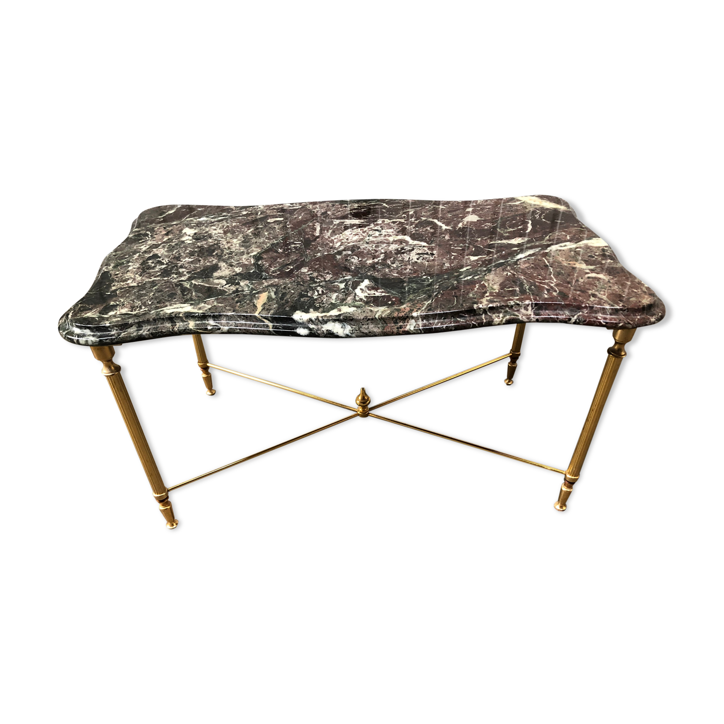 Brass and marble coffee table