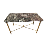 Brass and marble coffee table