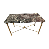 Table basse laiton et marbre