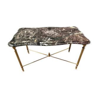 Brass and marble coffee table