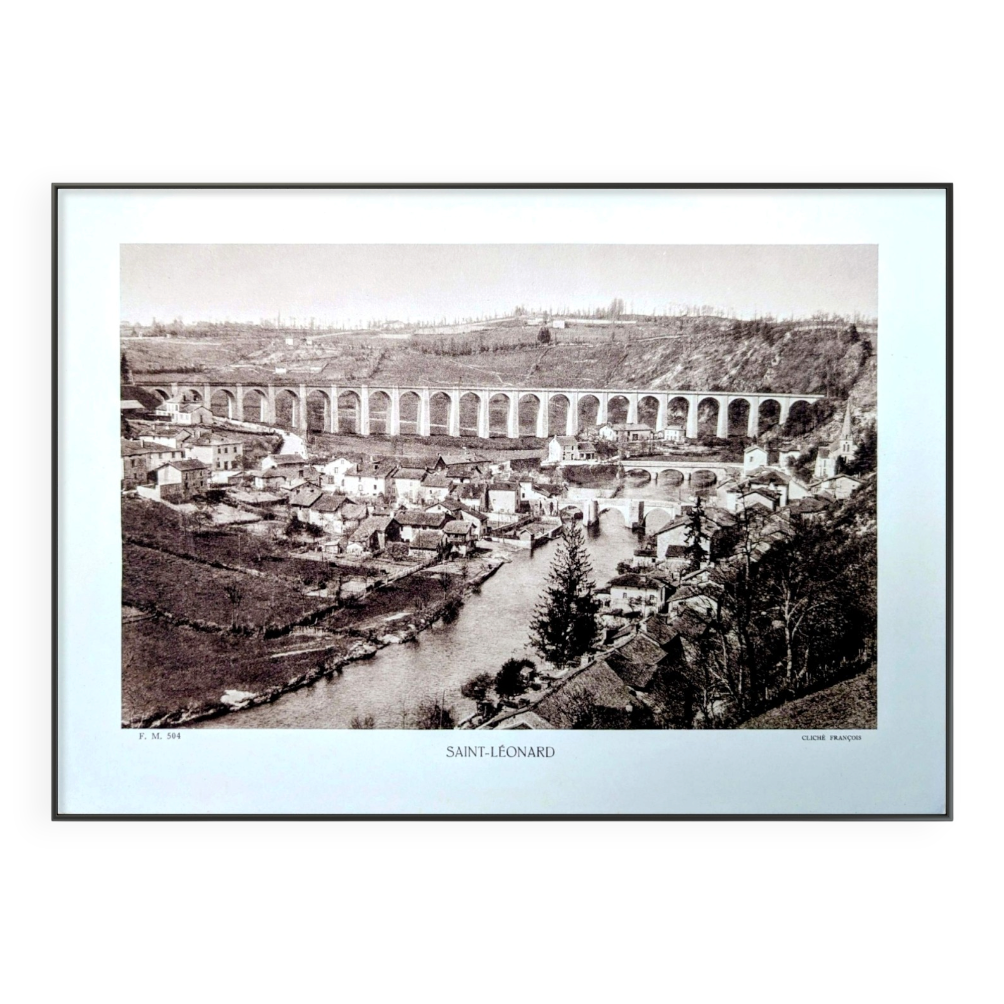 Saint-Léonard-de-Noblat, Haute-Vienne, printed photo plate from 1942.