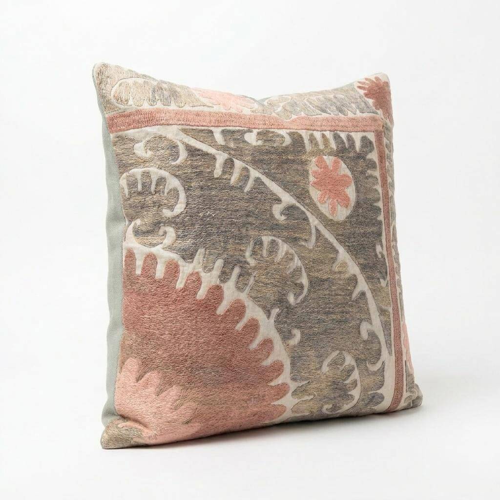 Vintage embroidered cushion cover 56x61 cm