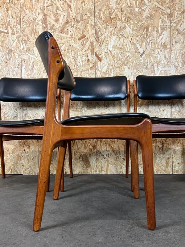 4 chaises en teck des années 70, chaise Erik Buch o.d. møbler Danemark