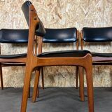 4 chaises en teck des années 70, chaise Erik Buch o.d. møbler Danemark