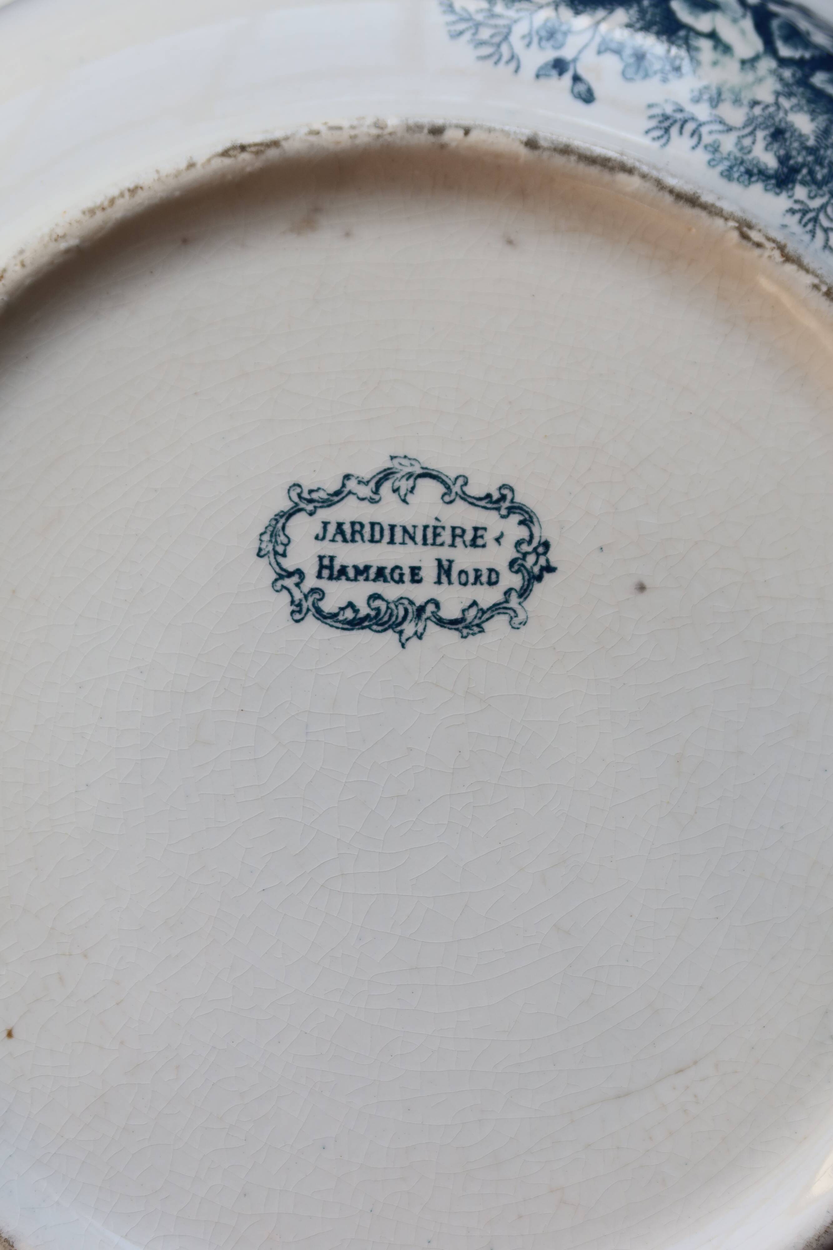 Basin or large antique salad bowl Hamage Nord – Blue planter model