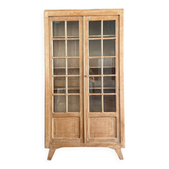 Vitrine vintage en chêne années 50 (rénovée)