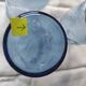 Set of 3 blue glasses with marine decor (anchor, rudder, sea)