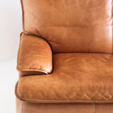 Vintage leather sofa. Belgium, 1970s