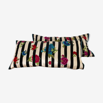 Lot of 2 cushions in the evening embroidered christian lacroix