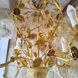 Lustre en fer doré 1960