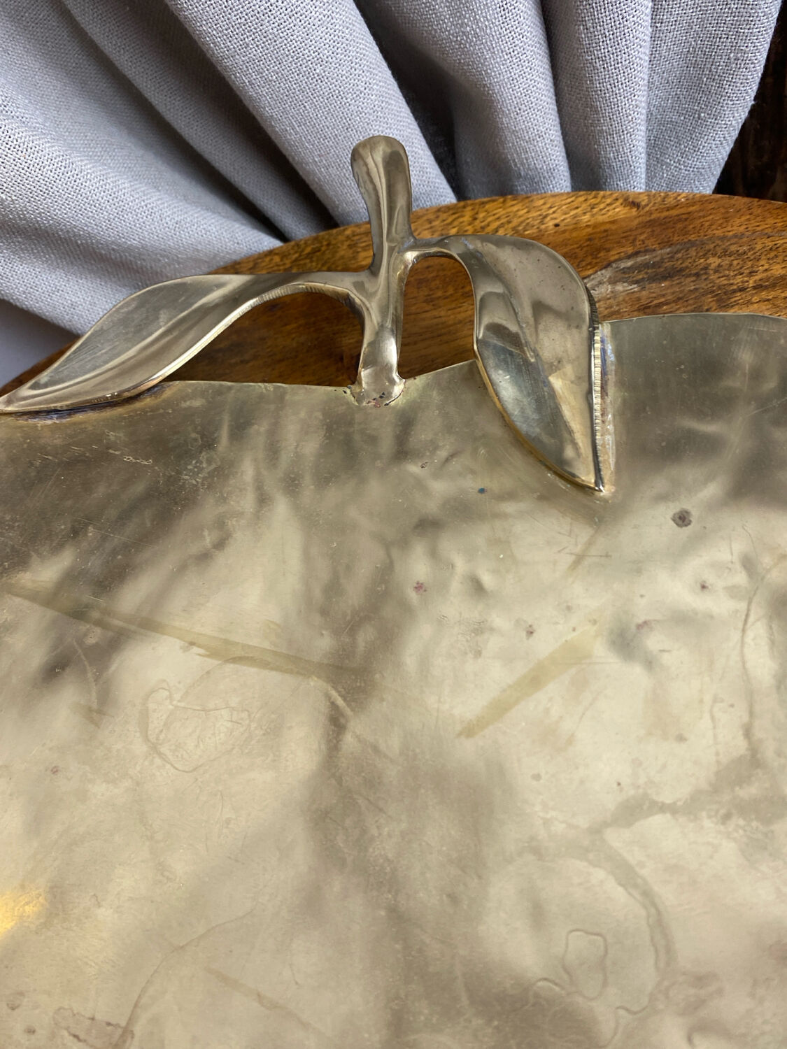 Large brass bowl, in the shape of an apple