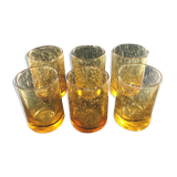 Lot 6 amber glasses biot style