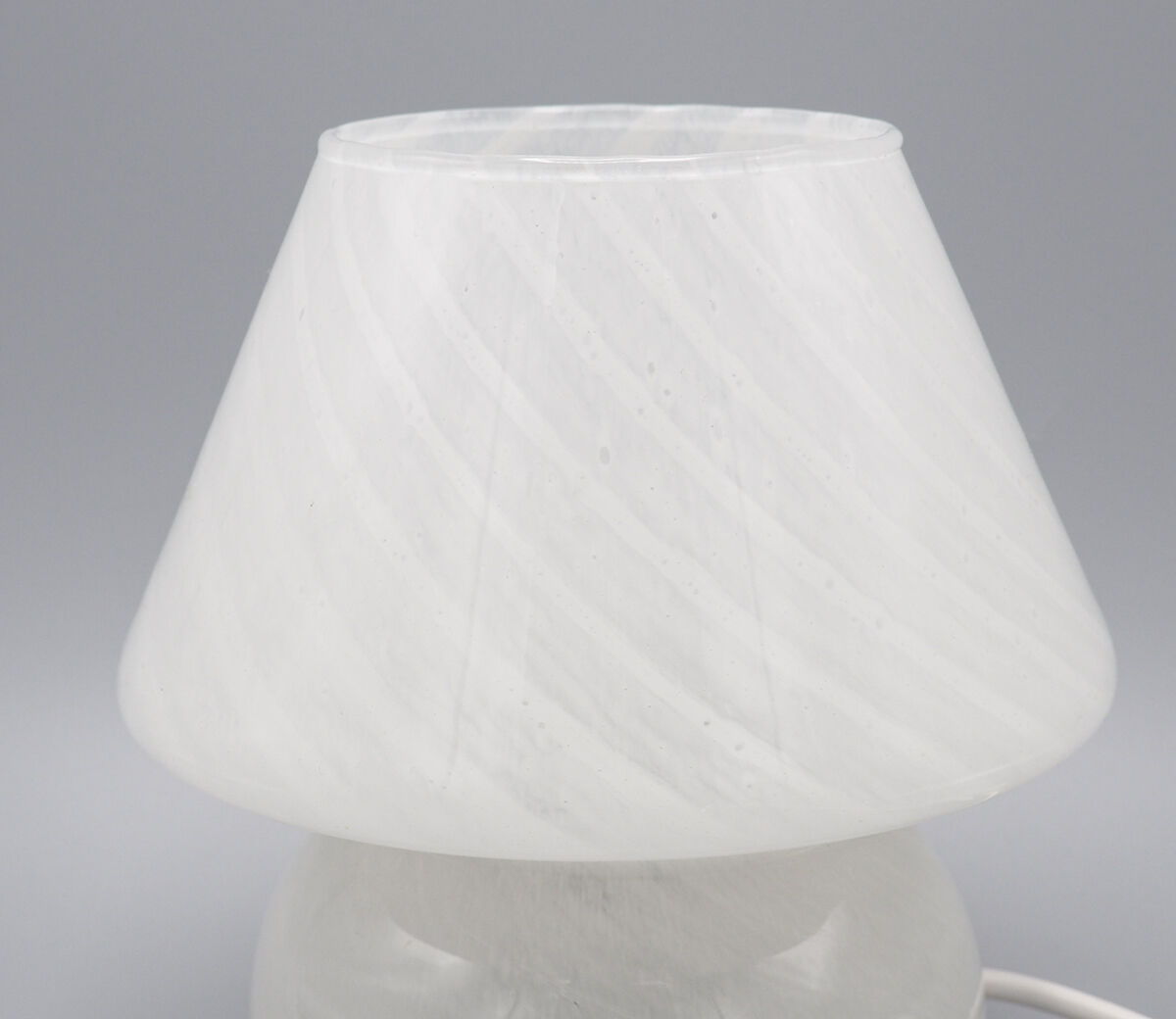 Vintage mushroom table lamp in grey murano glass, 1970s