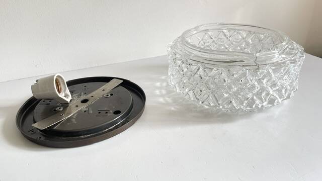 APPLIQUE Semi-Crystal Ceiling Light 1950s