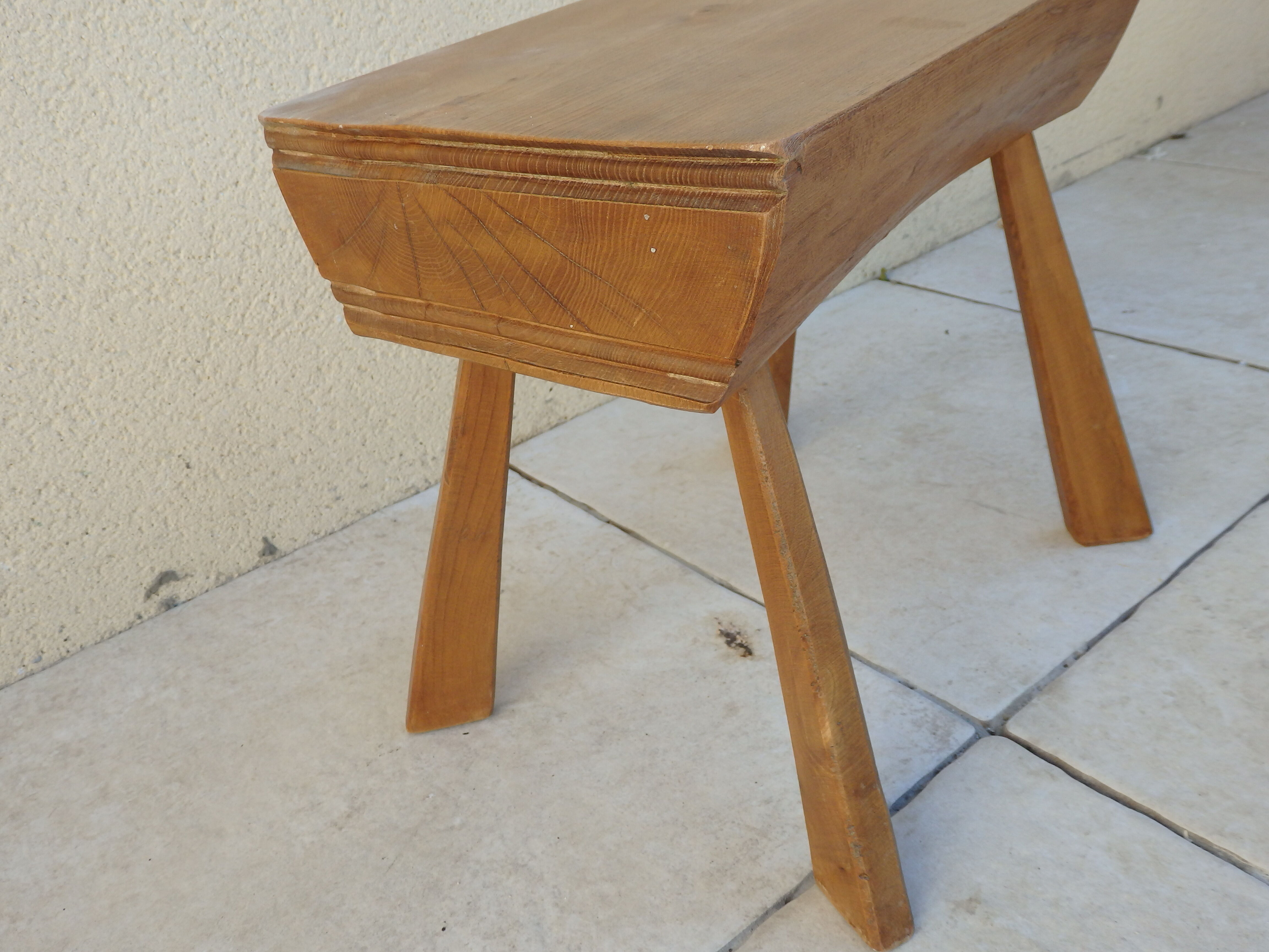 Vintage stool raw wood