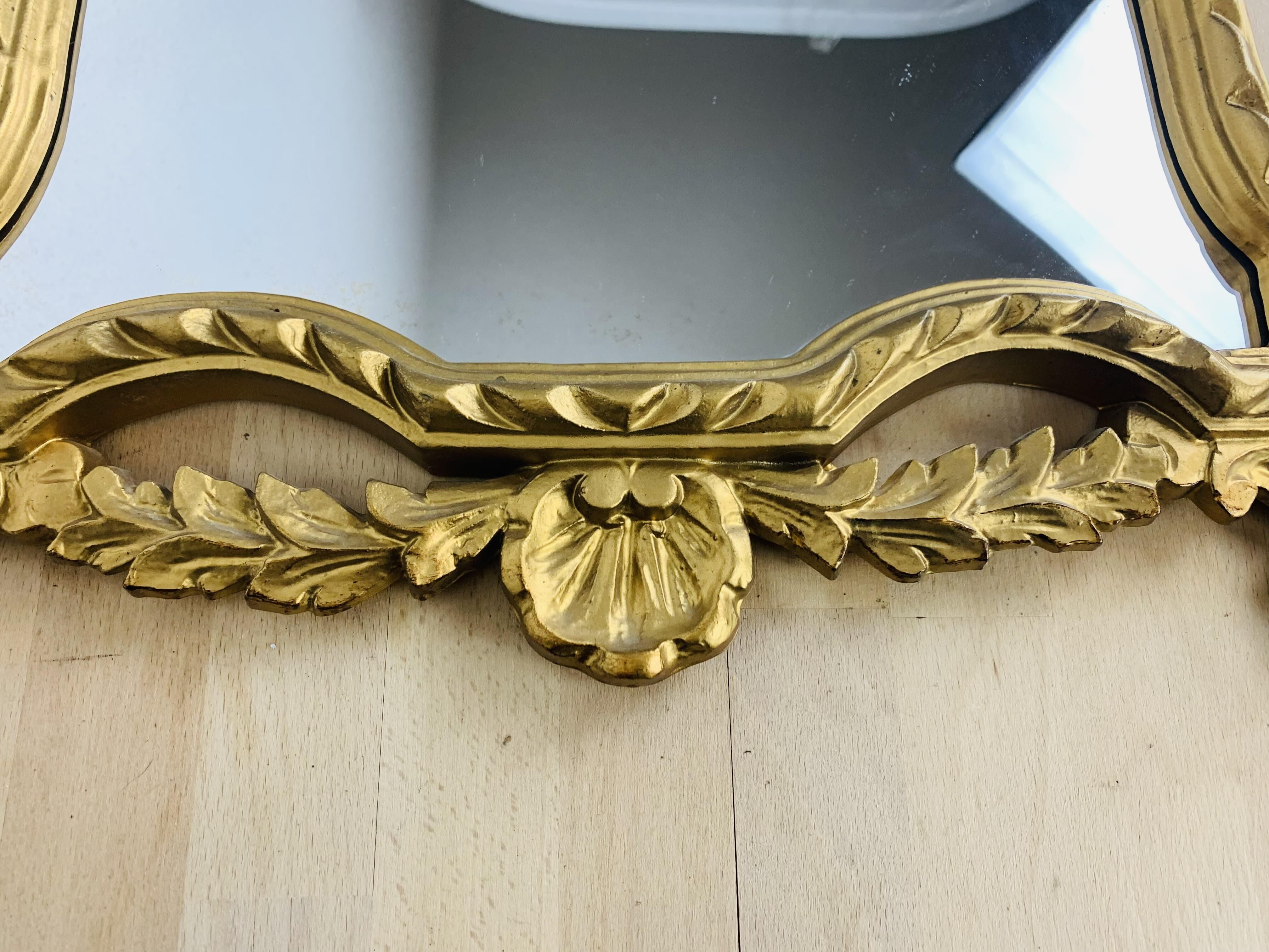 Golden mirror classic style 60s italy resin