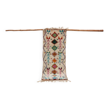 Tapis en laine tissé à la main coloré, 190 x 90 cm - R320