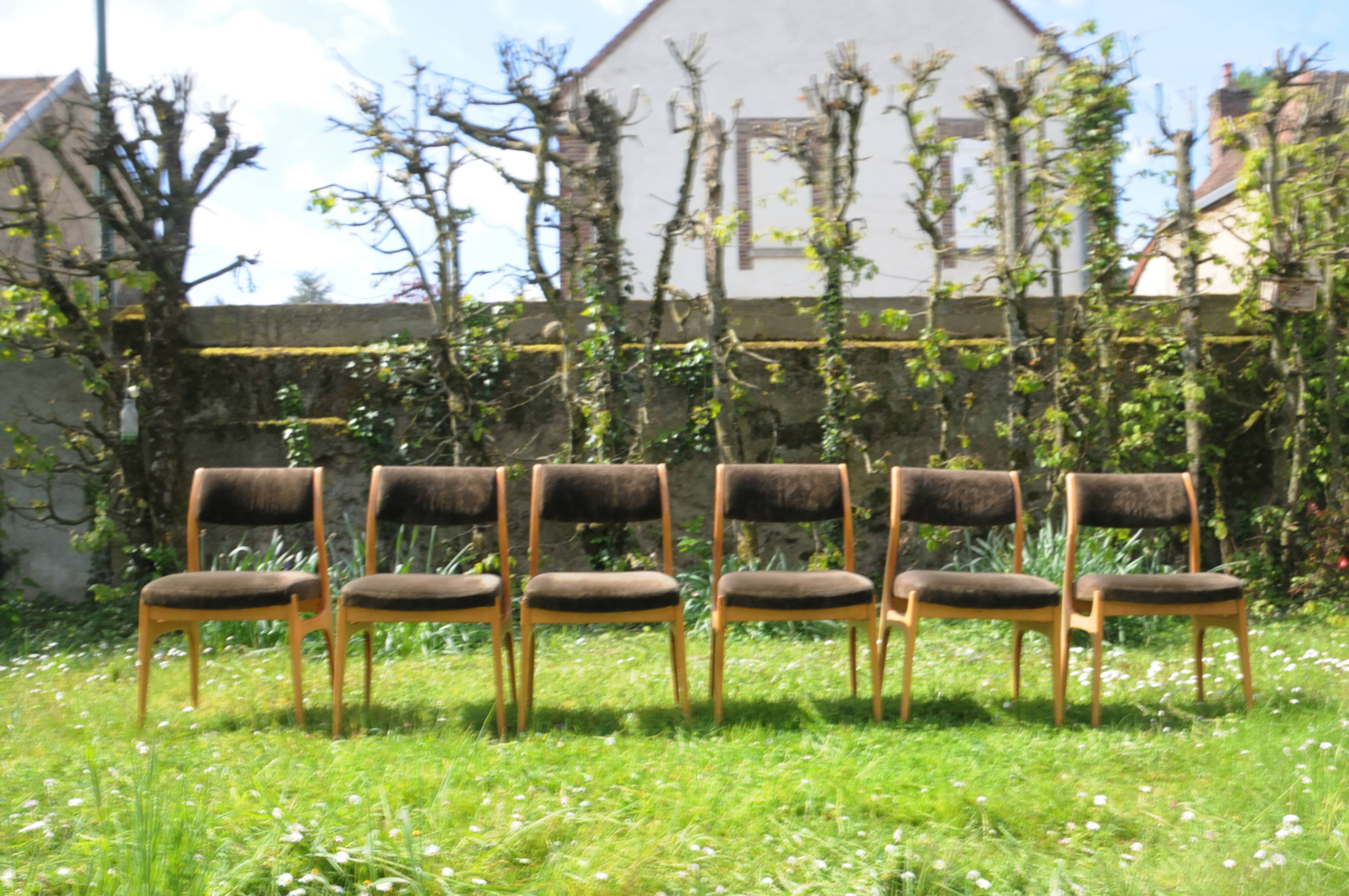 6 Scandinavian dining chairs from the 1960s.