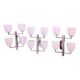 Fontana Arte, Set of 3 4-Light Wall Lamps, White Murano Glass, Italy