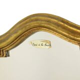 Petit miroir baroque doré à la feuille d'or classique France années 60