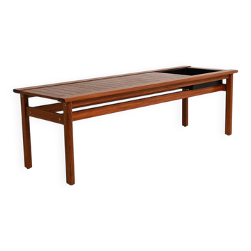 Scandinavian teak bench with planter, 1960s