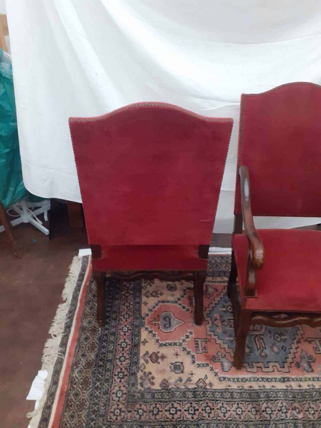 Pair of Louis III style armchairs